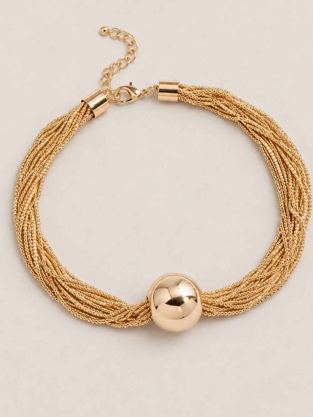 New! Preppy Classic Gold Ball Statement Necklace (2003) NWOT